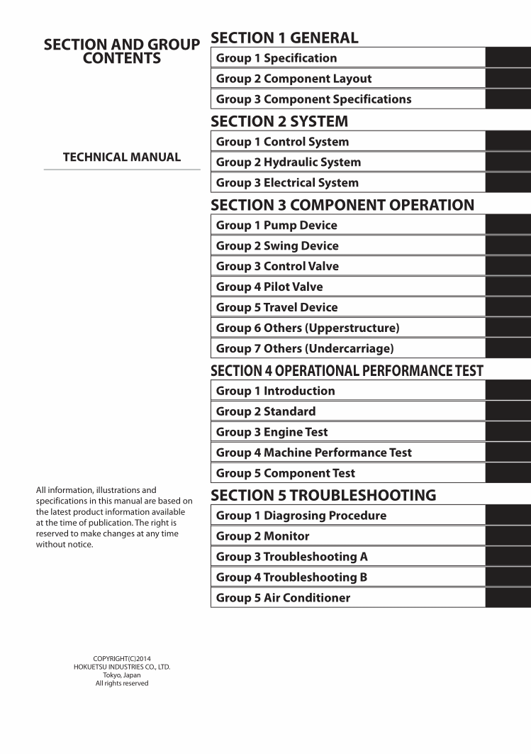AirMan Mini Excavator AX55u6a, Technical manual, Airman AX55u6a