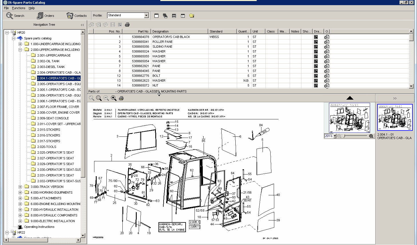 Terex Schaeff HR 11,12,13,14,16,18, electronic spare parts