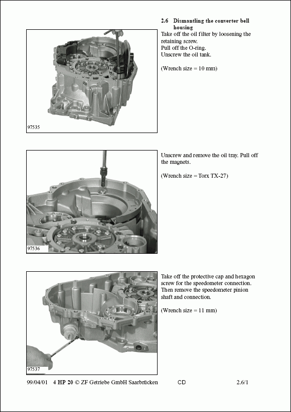 ZF 5HP19 / 5HP19 FL/A, repair manual 5 HP 19 / 5 HP 19 FL/A Spare Parts Catalogs, Service Manual