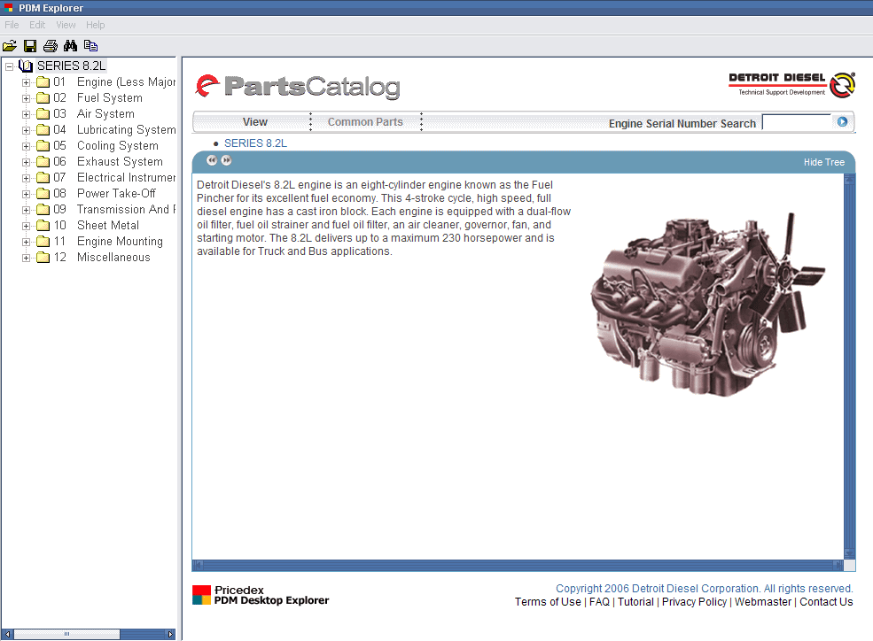 Detroit diesel 8 2l 50 55 60 2000 4000 series spare parts catalog