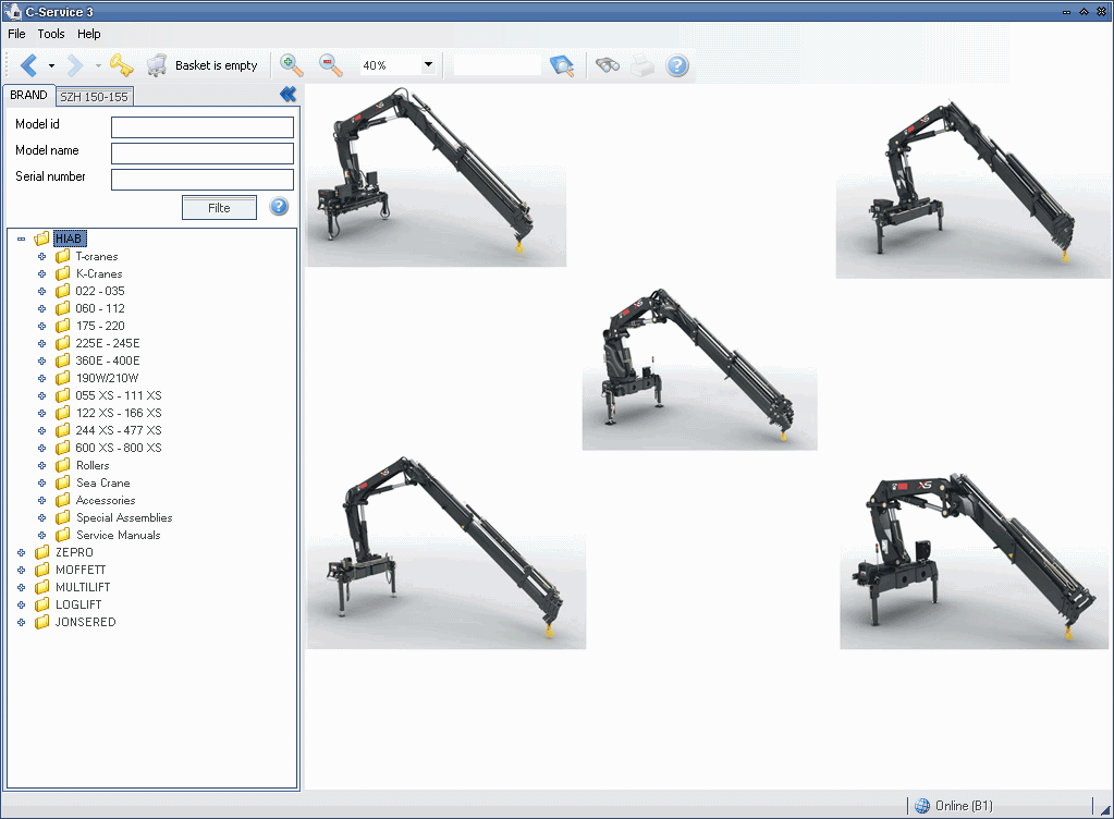 HIAB, spare parts catalogs and service manuals for HIAB, ZEPRO, MOFFETT, MULTILIFT, LOGLIFT