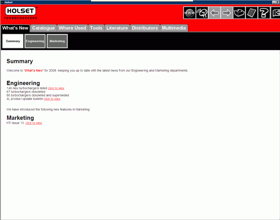 Holset, catalogue of spare parts and repair complete sets, information