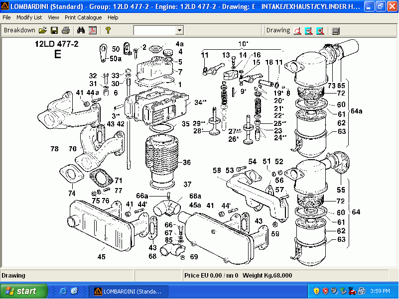 Lombardini Fabrica Motori, spare parts catalog, Lombardini Fabrica