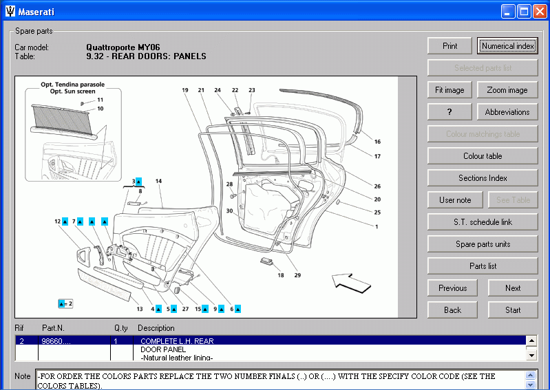 Maserati Quattroporte MY06, spare parts catalogue, service manual