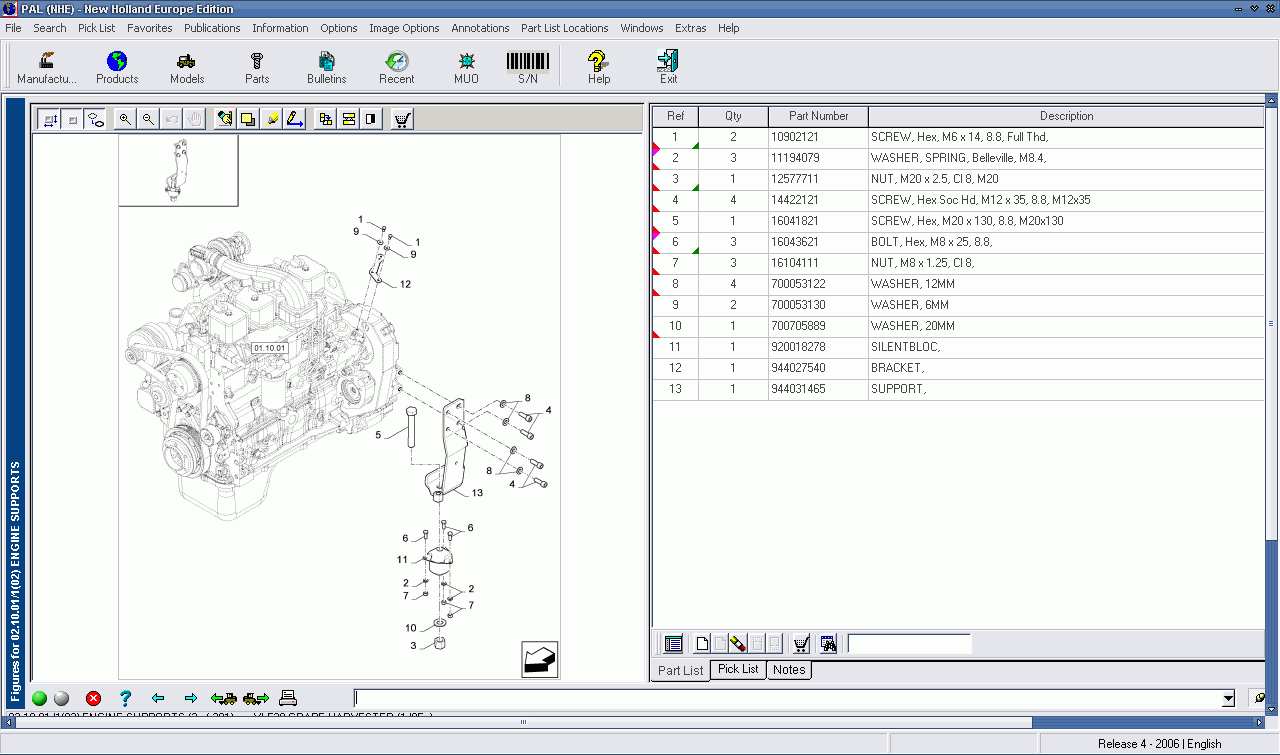 New Holland Agriculture, PowerView, spare parts catalog for Harvester