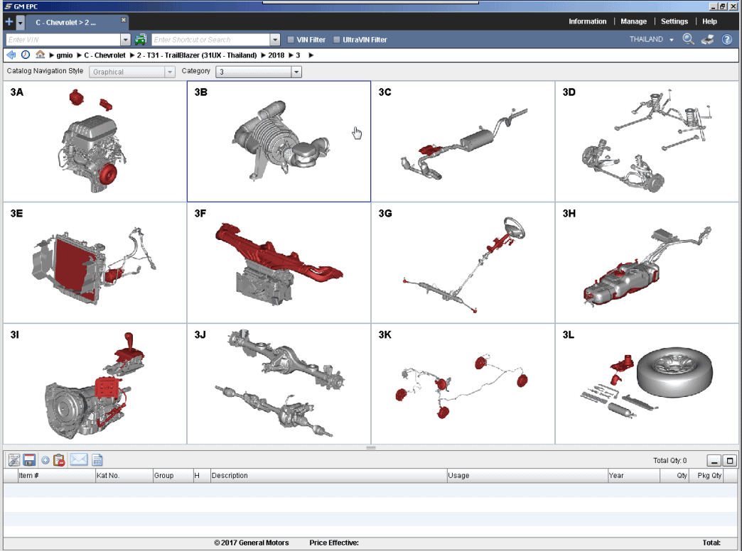 Opel + Chevrolet Thailand, spare parts catalog and accessories catalog