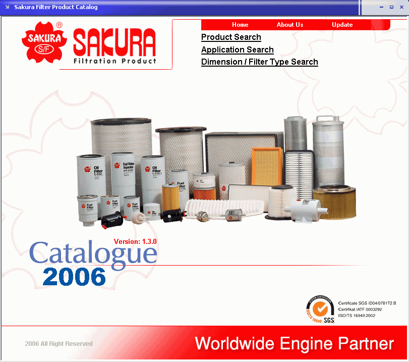 Sakura Filter, catalog of Sakura filters, Sakura Filter catalog of
