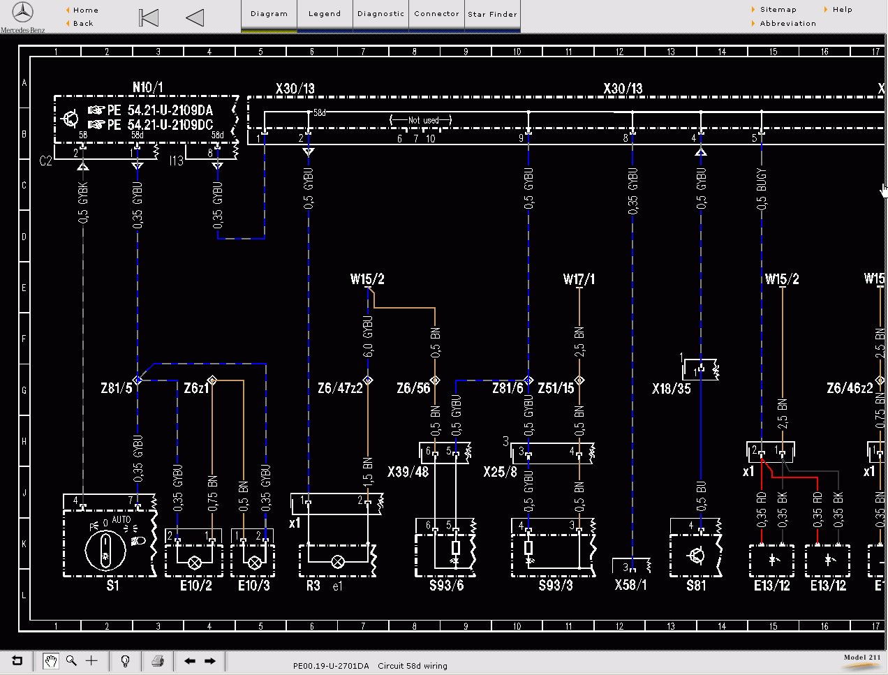 Mercedes Star Finder 2016, wiring diagrans and foto with connectors and