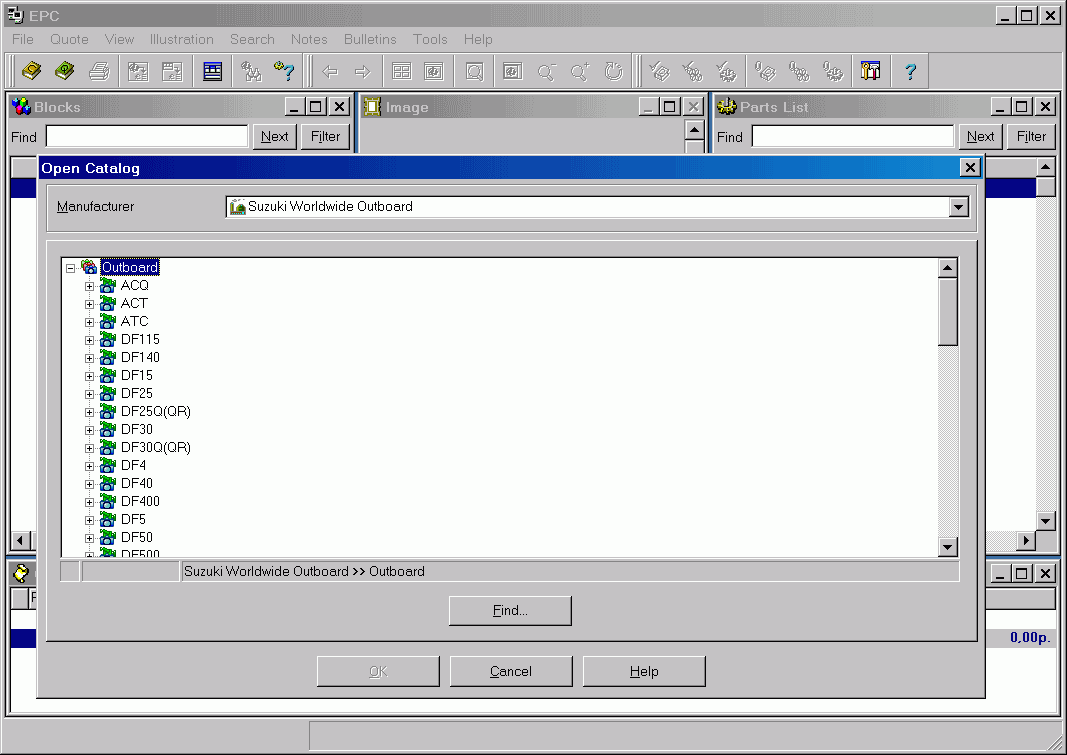 Suzuki OutBoard 2011, PartsManager Pro, catalogue contains the