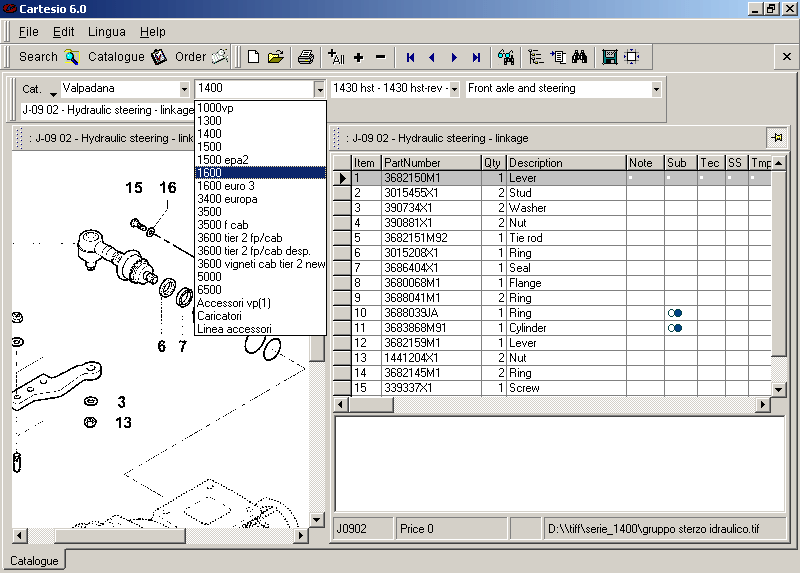 Valpadana, Cartesio 4.7, spare parts catalog, Valpadana Cartesio 4.7