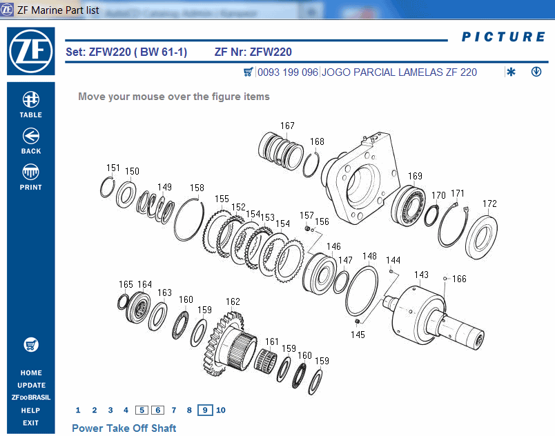 ZF Brazil Marine Gearbox 2023, spare parts catalog identification for marine gearboxes., ZF