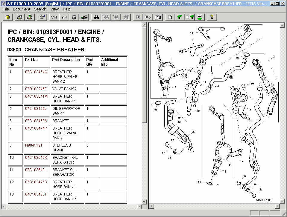 Bentley Continental 2010, spare parts catalog and repair information