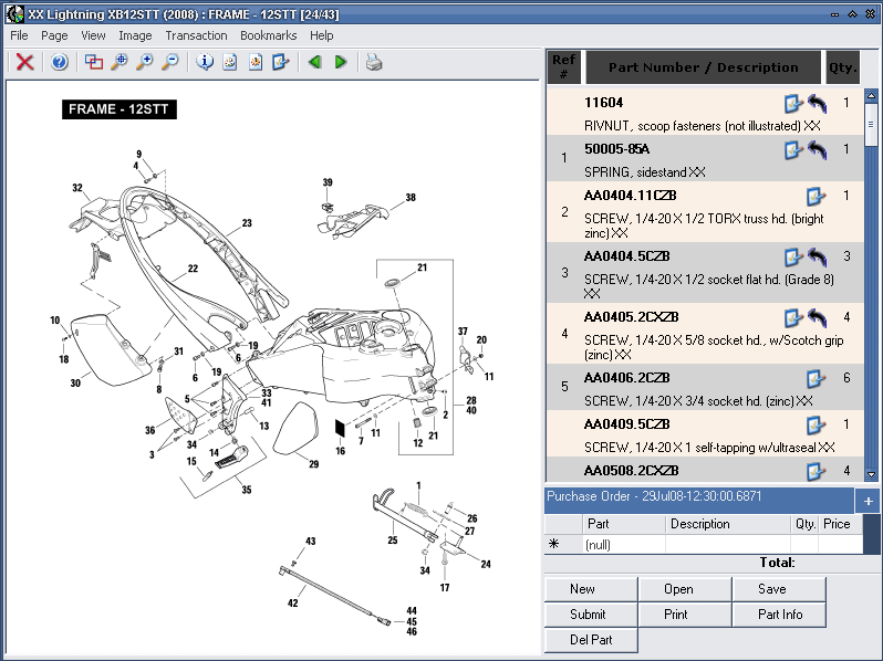 Buell Motorcycles, PartSmart, spare parts catalog for Buell Motorcycles