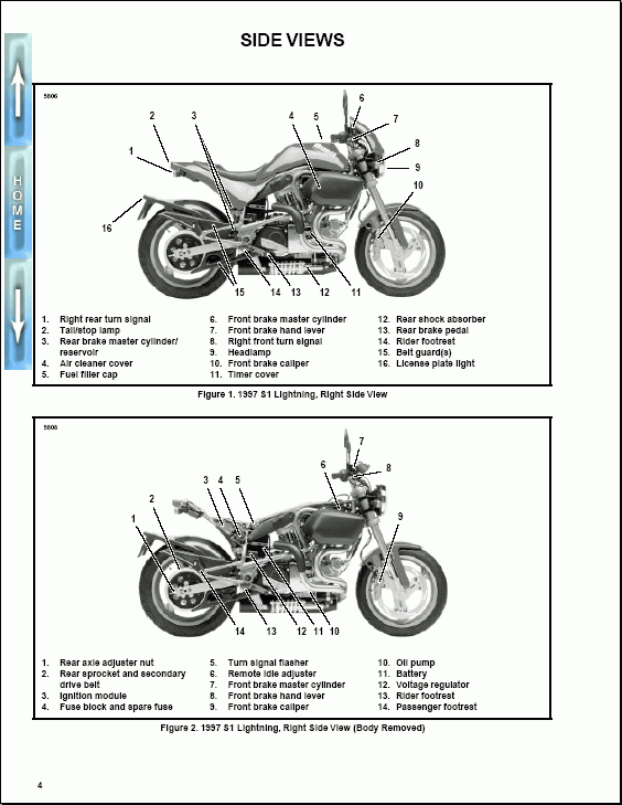Buell S1Lightning 19961997, service manual Spare Parts Catalogs EPC