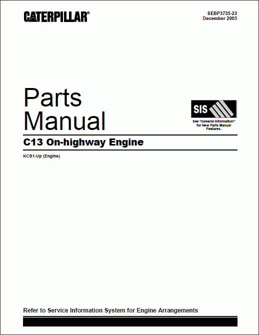 Caterpillar C13 Onhighway Engine, Spare parts catalog for Caterpillar