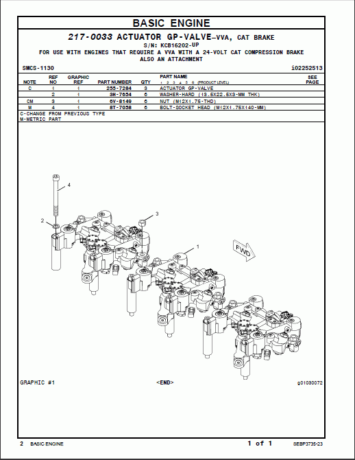 Caterpillar C13 Onhighway Engine, Spare parts catalog for Caterpillar