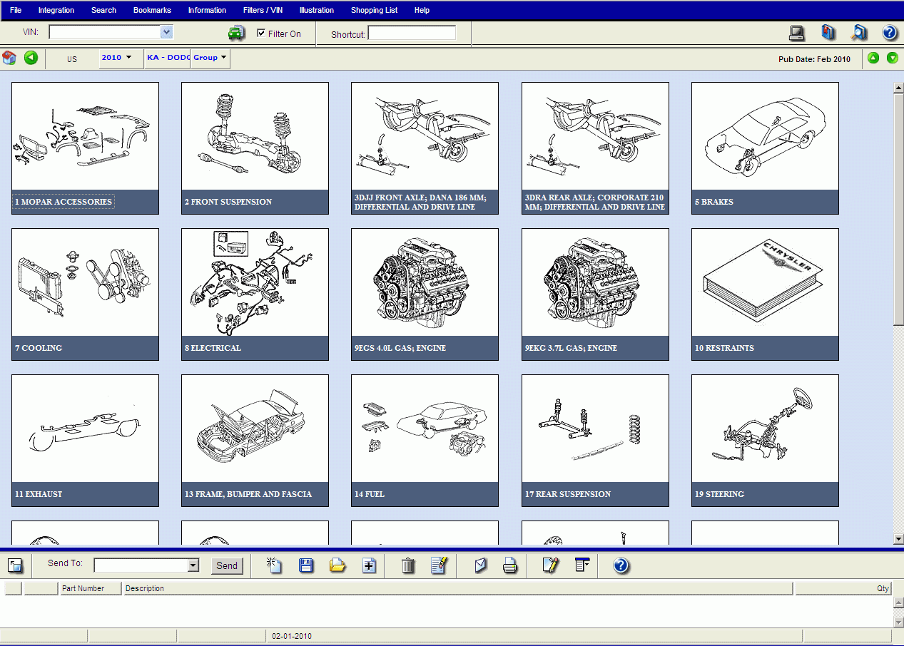 Chrysler EPC5 2023, spare parts catalog, price in program Chrysler