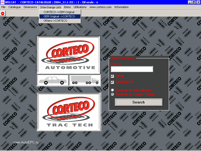 Corteco, Welcat bearings, brake hoses, sets., Corteco