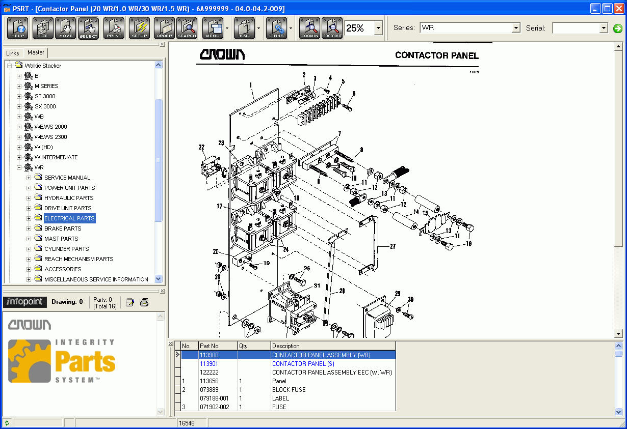 Crown Parts & Service Resource Tool, spare parts catalog and service