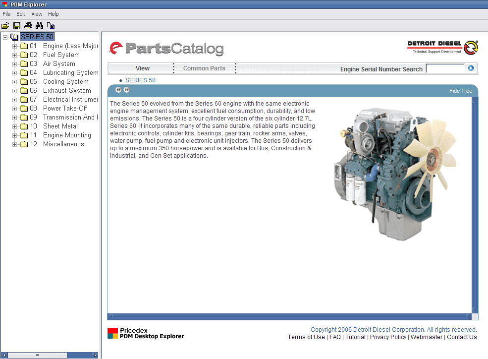 Detroit Diesel 8.2L, 50, 55, 60, 2000, 4000 Series, spare parts catalog