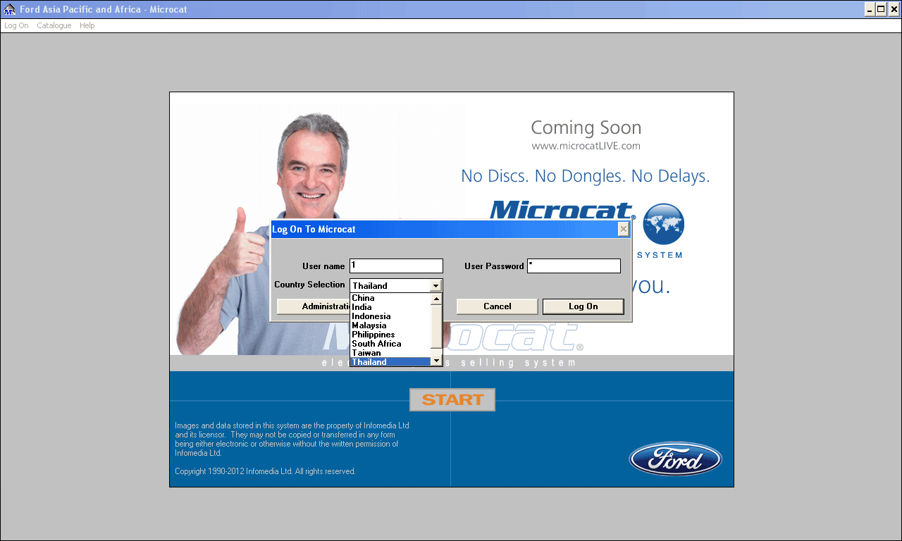 Ford Asia, Pacific & Africa 2019, spare parts catalog for Ford Asian