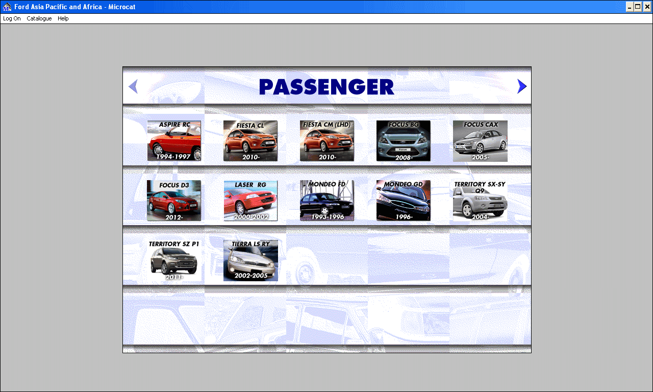 Ford Asia, Pacific & Africa 2019, spare parts catalog for Ford Asian