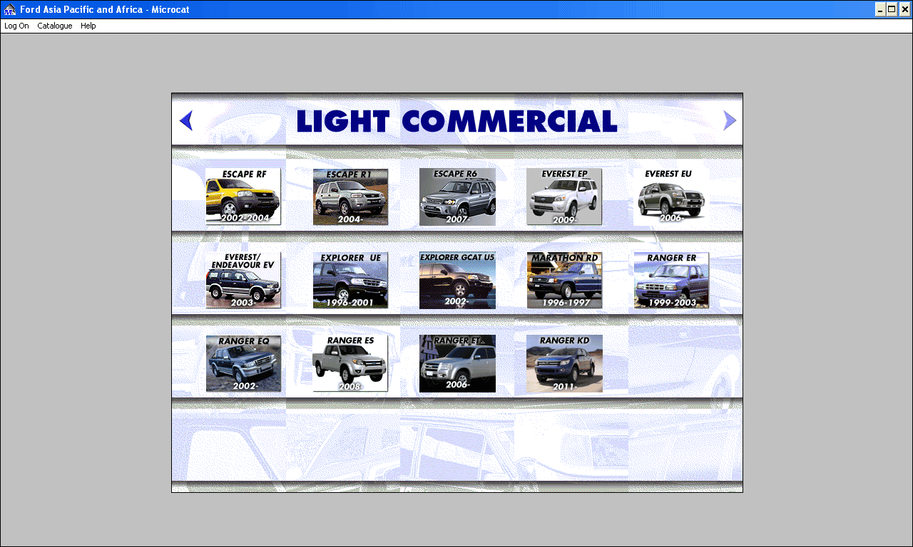 Ford Asia, Pacific & Africa 2019, spare parts catalog for Ford Asian