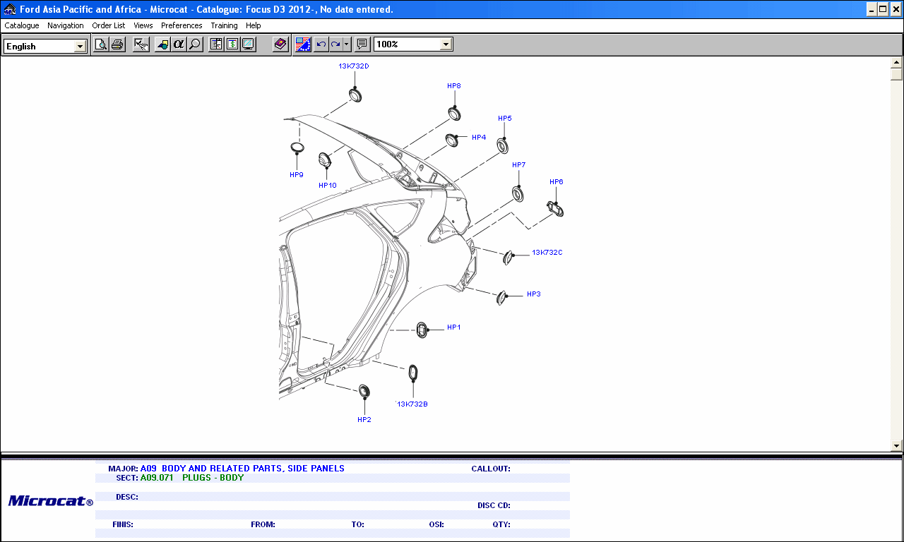 Ford Asia, Pacific & Africa 2019, spare parts catalog for Ford Asian