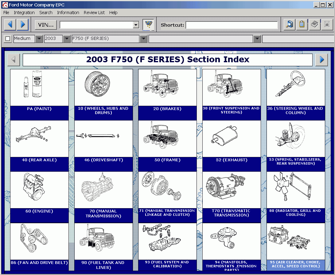 Ford USA ProQuest 2015, Spare parts catalog Ford Car + Ford Light Truck