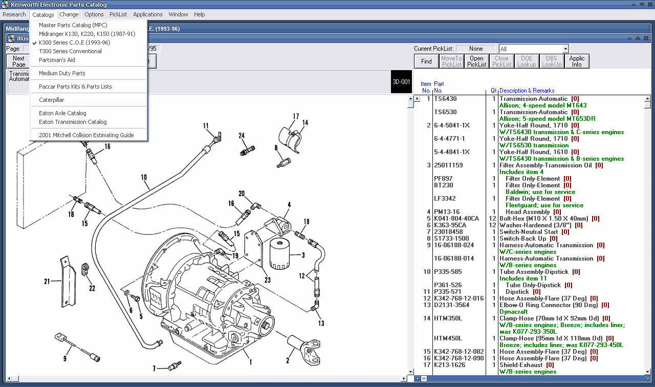 Kenworth, spare parts catalog for Kenworth, KENWORTH spare parts