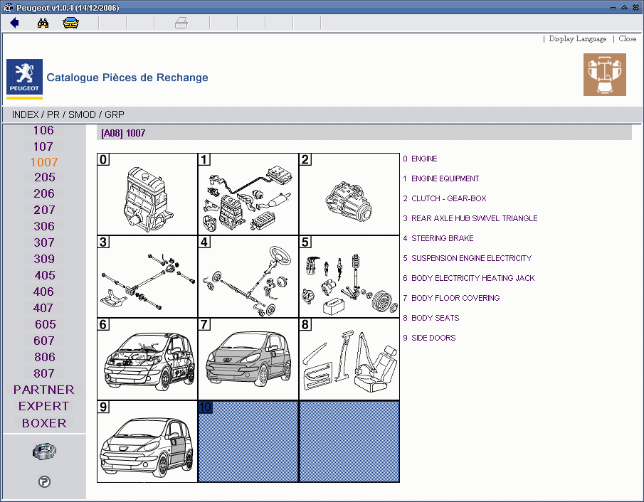 Peugeot DVD, spare parts and accessories catalogs for Peugeot, spare