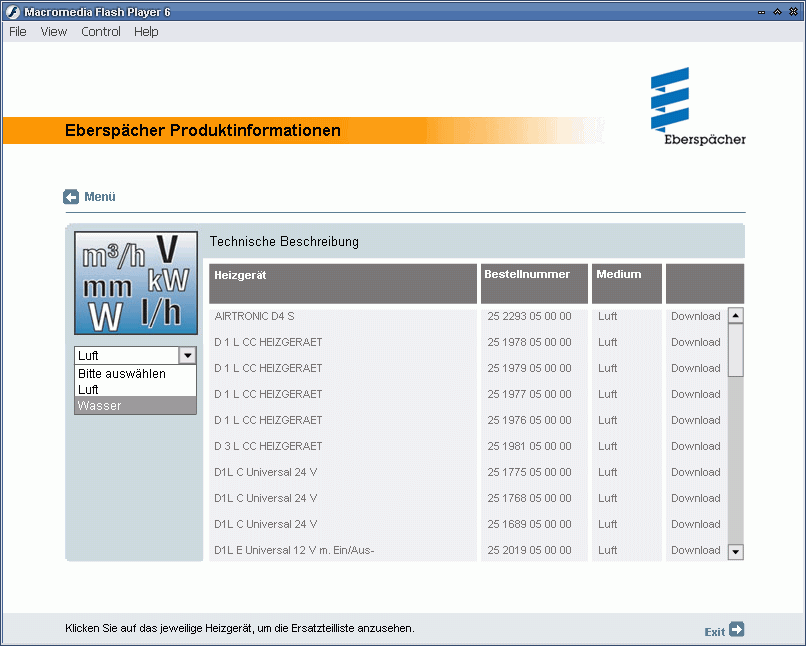 Epro Eberspacher 8.0, engine heater Spare Parts Catalogs EPC, Service